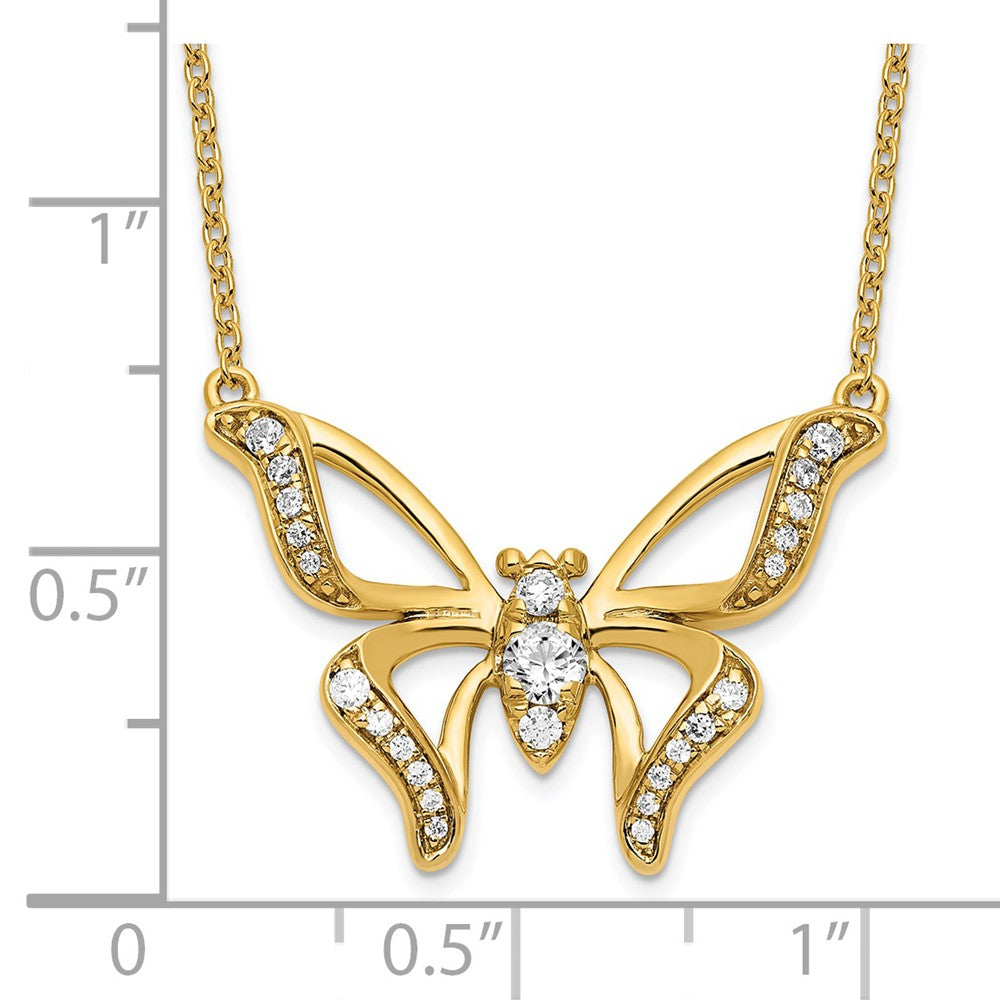 14K Lab Grown Diamond VS/SI FGH Small Butterfly Necklace