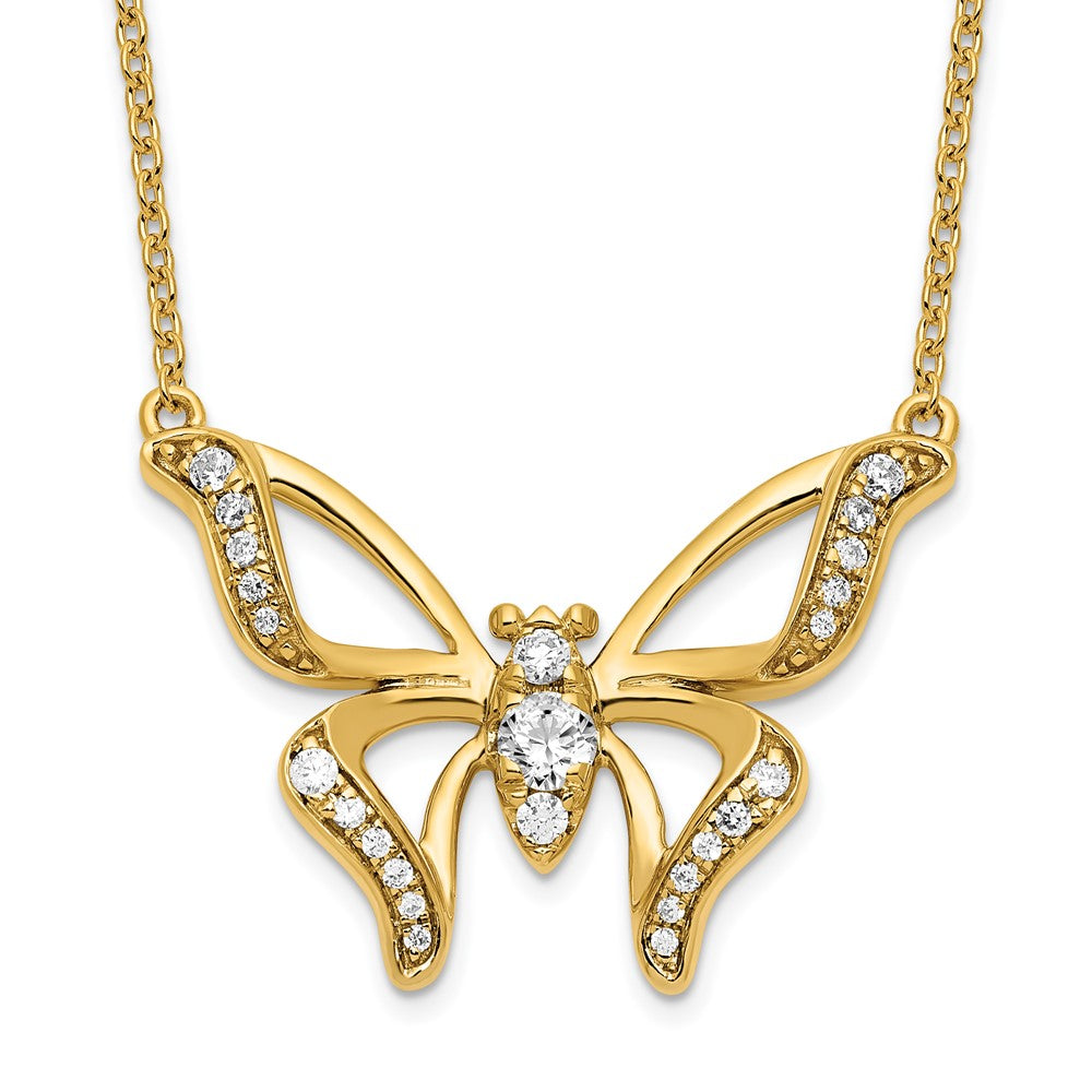 14K Lab Grown Diamond VS/SI FGH Small Butterfly Necklace