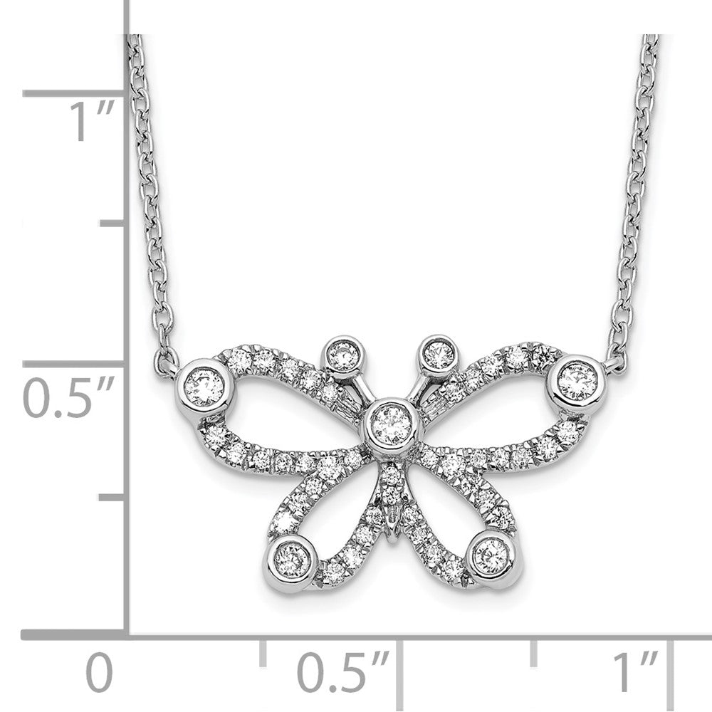 14K White Gold Lab Grown Diamond VS/SI FGH Butterfly Necklace