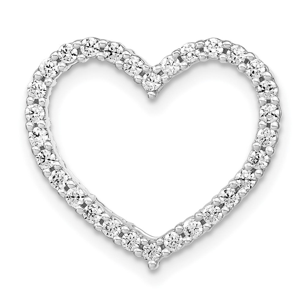 14K White Gold Lab Grown Diamond VS/SI FGH Heart Chain Slide