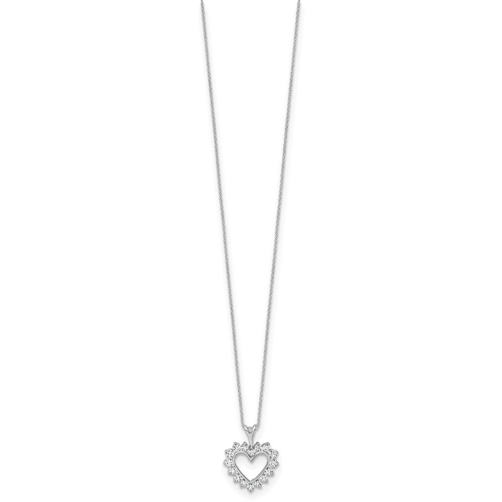 14k White Gold Lab Grown Diamond VS/SI FGH Heart Pendant Necklace