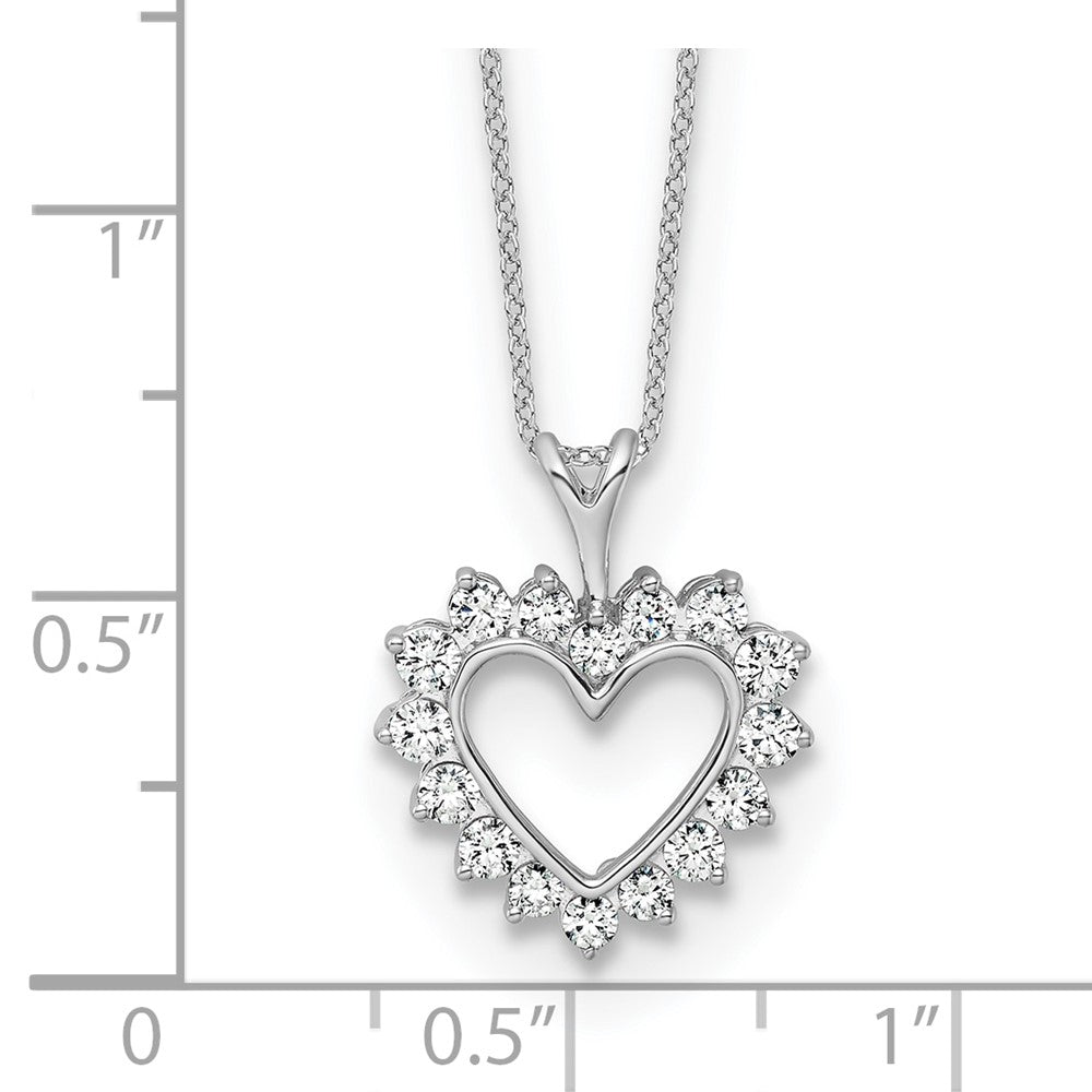 14k White Gold Lab Grown Diamond VS/SI FGH Heart Pendant Necklace