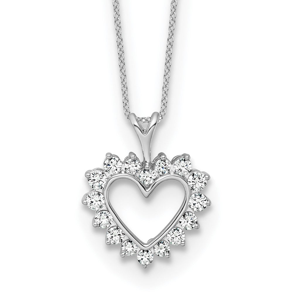 14k White Gold Lab Grown Diamond VS/SI FGH Heart Pendant Necklace