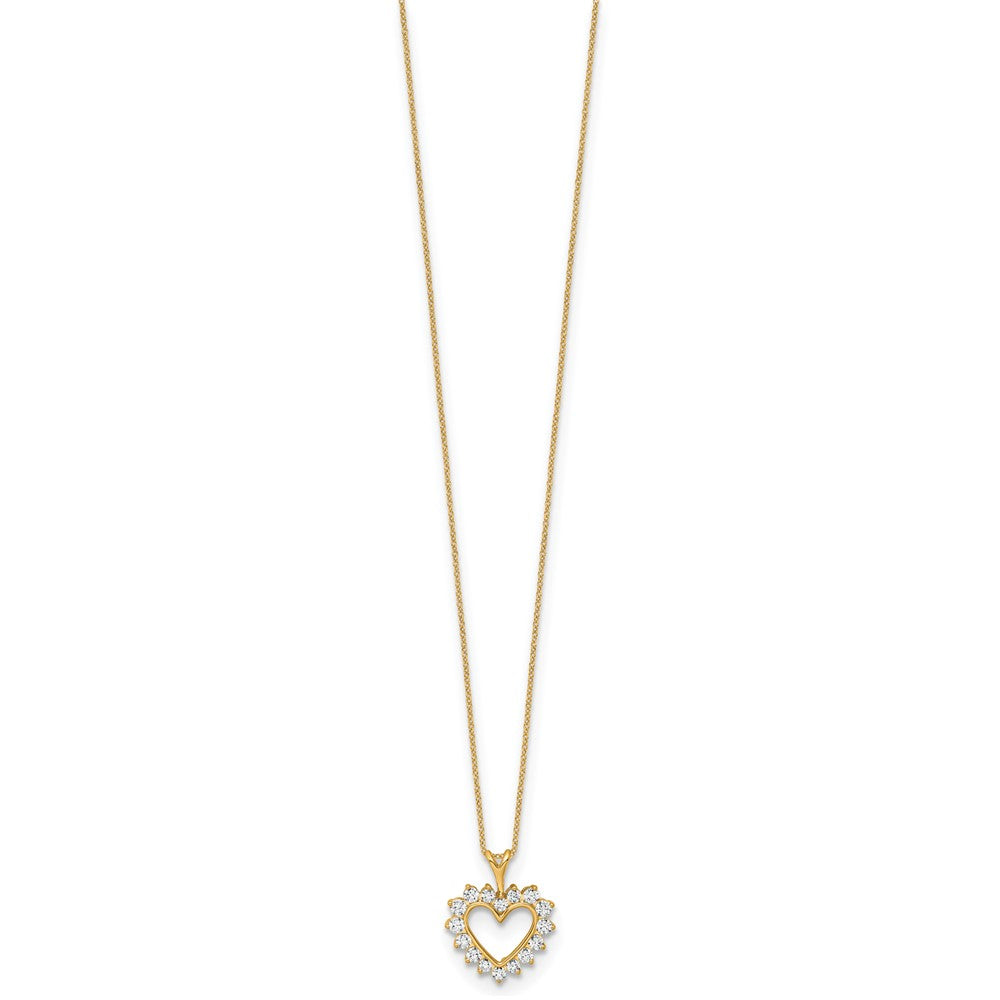 14k Lab Grown Diamond VS/SI FGH Heart Pendant Necklace