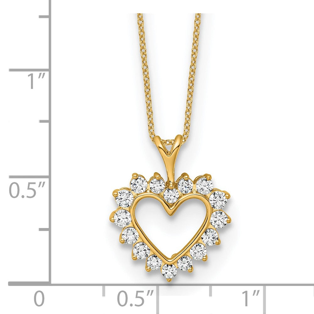 14k Lab Grown Diamond VS/SI FGH Heart Pendant Necklace