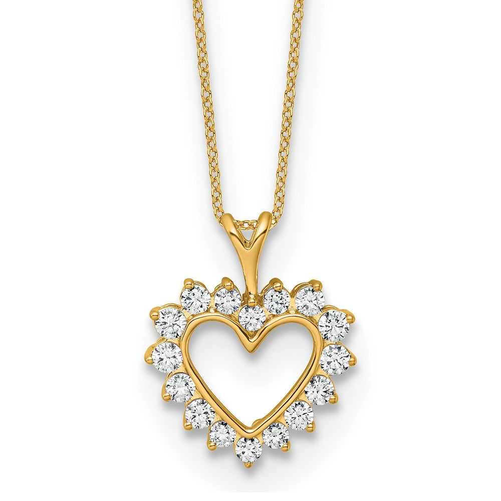 14k Lab Grown Diamond VS/SI FGH Heart Pendant Necklace