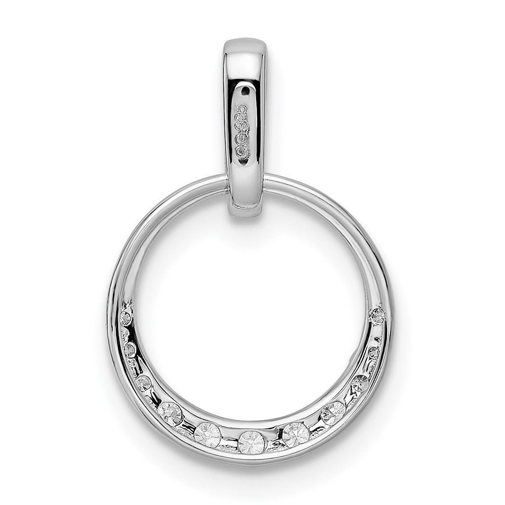 14K White Gold Lab Grown VS/SI FGH Dia Circle Pendant