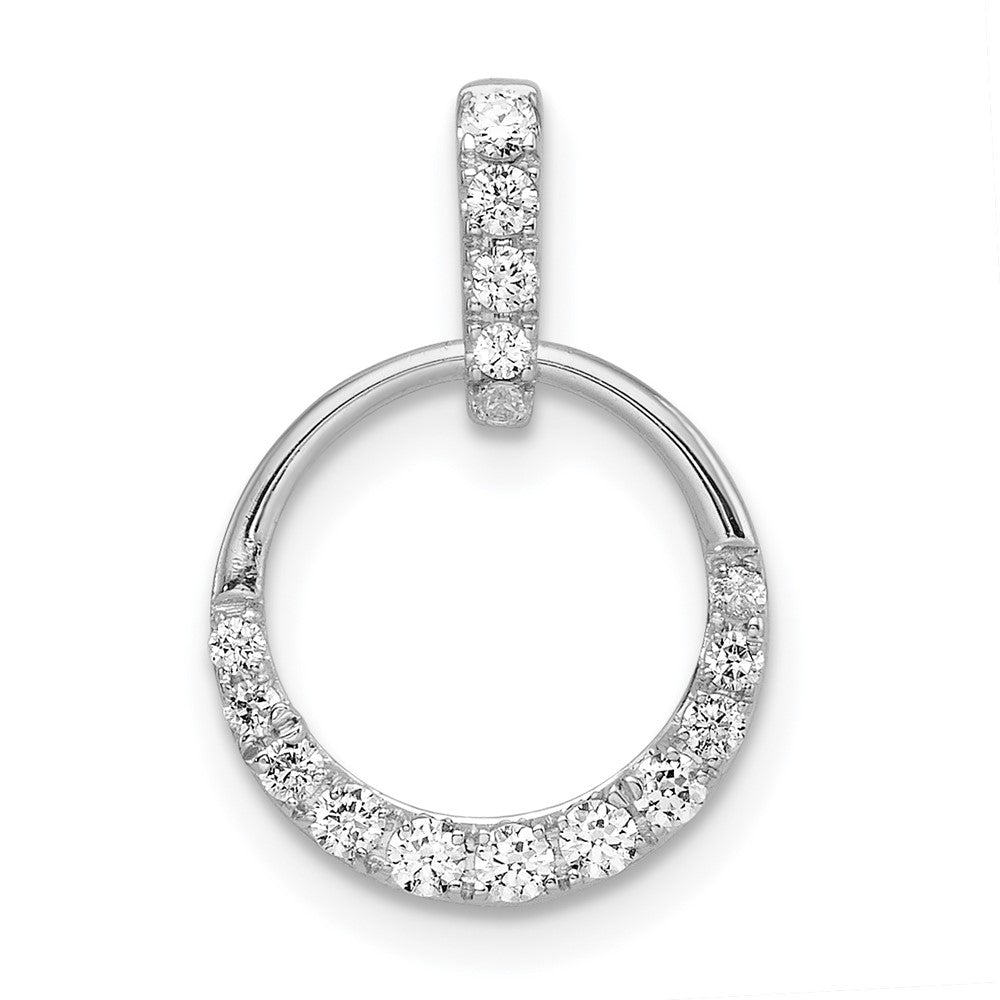 14K White Gold Lab Grown VS/SI FGH Dia Circle Pendant