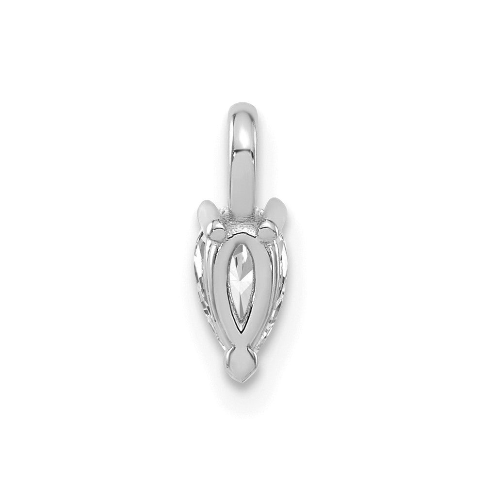 14K White Gold Lab Grown Diamond VS/SI FGH 5.85x3.0mm Pear Solitaire Pendan