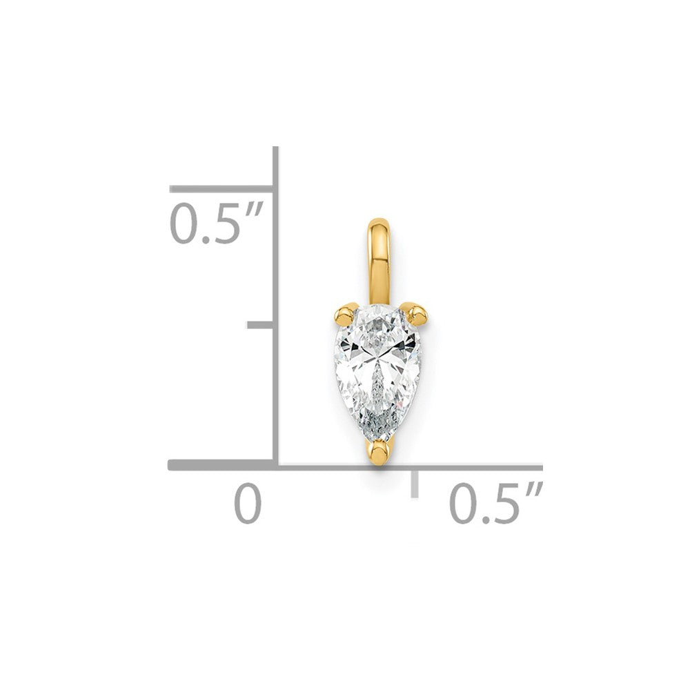 14K Lab Grown Diamond VS/SI FGH 6.25x4.2mm Pear Solitaire Pendant