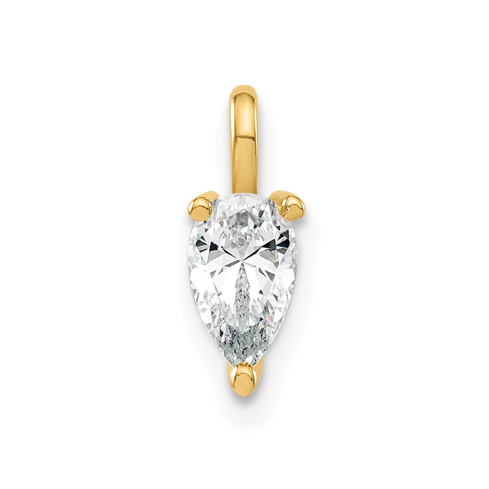 14K Lab Grown Diamond VS/SI FGH 6.25x4.2mm Pear Solitaire Pendant