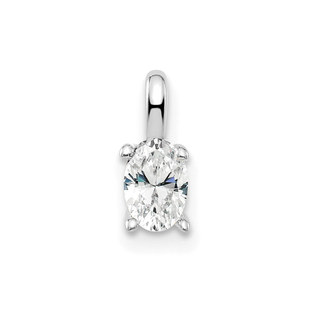 14K White Gold Lab Grown Diamond VS/SI FGH 5.35x3.65mm Oval Solitaire Penda