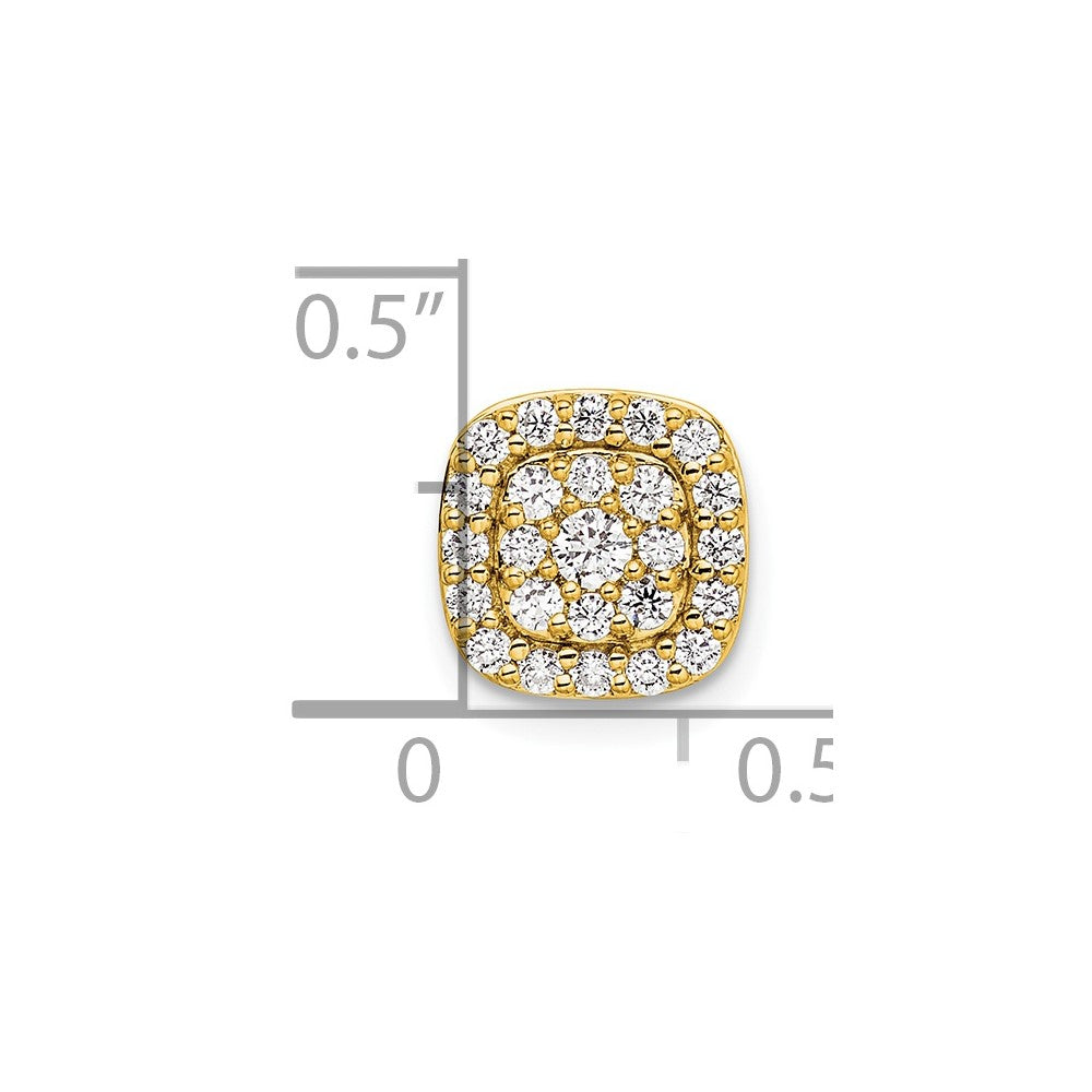 14K Lab Grown Diamond VS/SI FGH Squared Halo Chain Slide Pendan