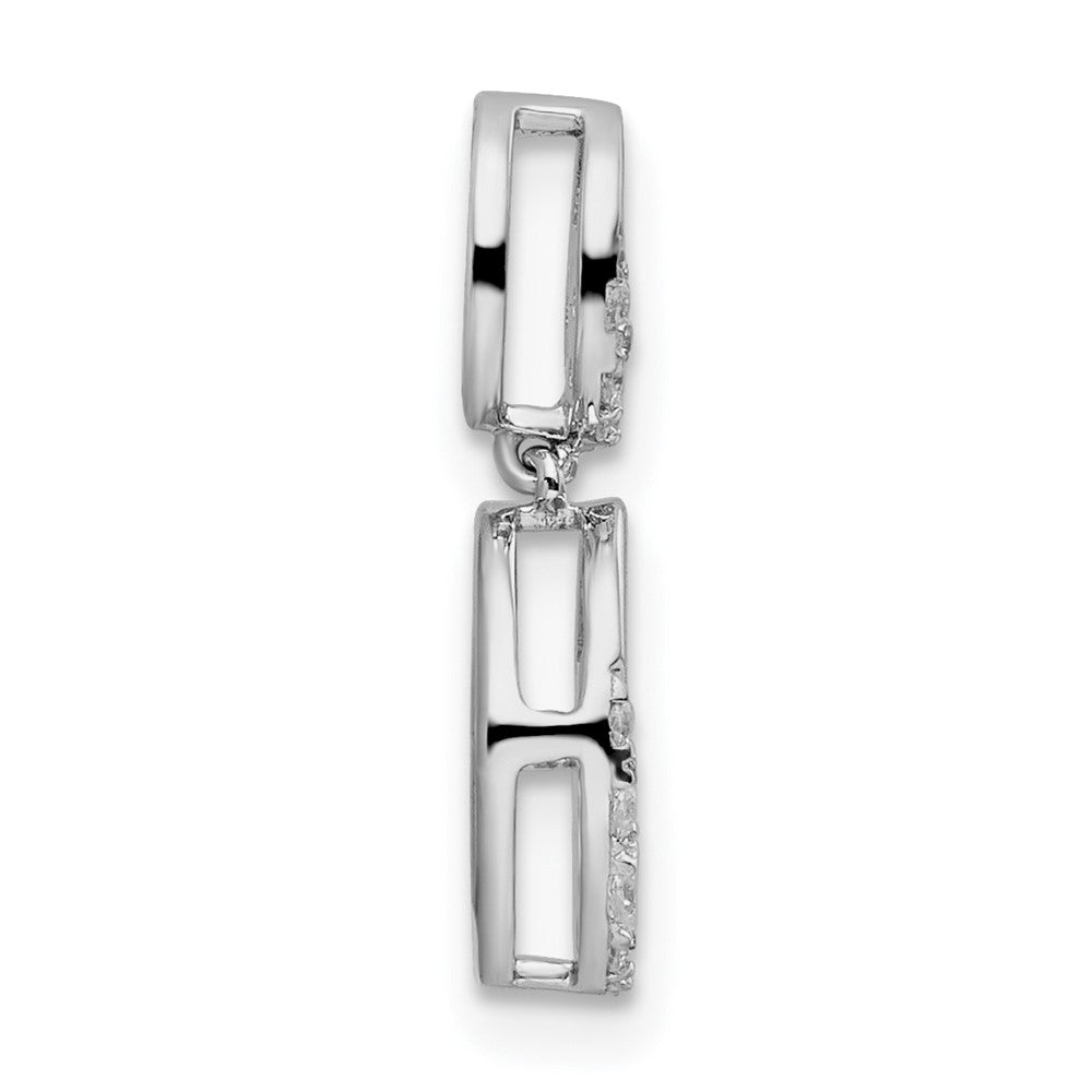 14K White Gold Lab Grown Diamond VS/SI FGH Dangle Chain Slide Pendan