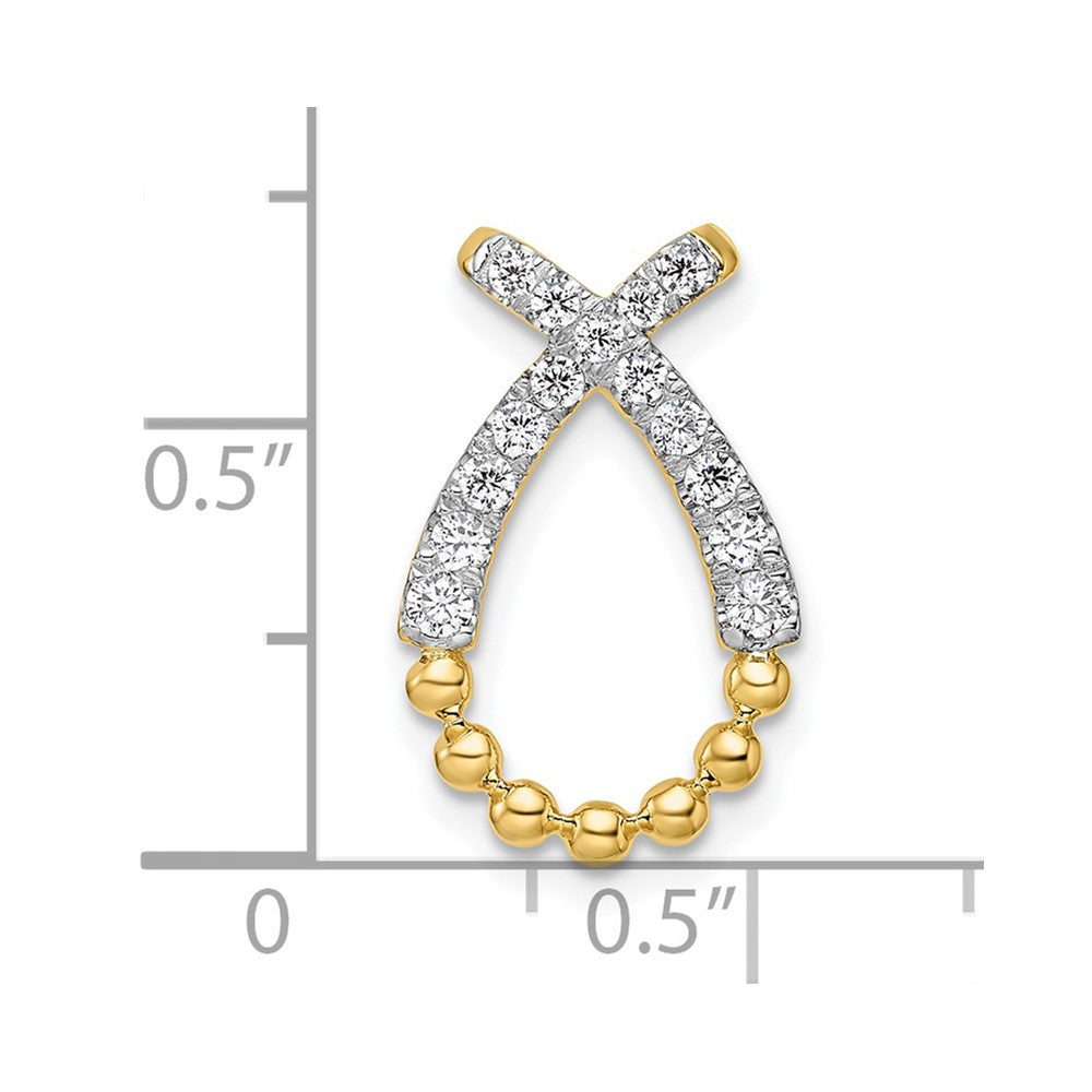 14K Lab Grown Diamond VS/SI FGH Teardrop Pendant