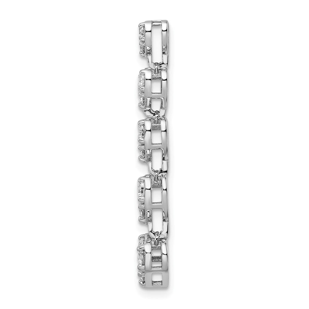 14K White Gold Lab Grown Dia VS/SI FGH 5 Heart Chain Slide Pendant