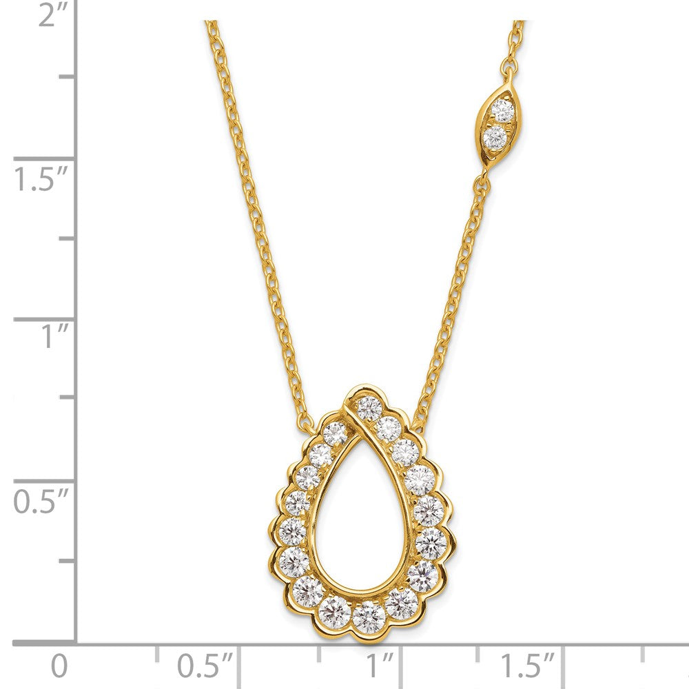 14K Lab Grown Diamond VS/SI FGH Teardrop Necklace