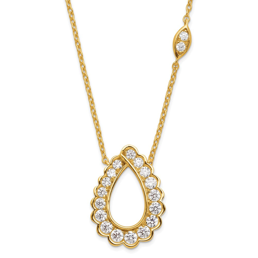 14K Lab Grown Diamond VS/SI FGH Teardrop Necklace