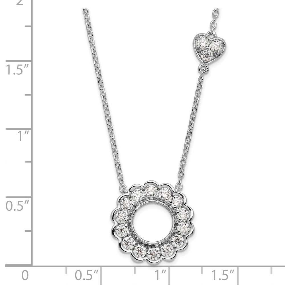 14K White Gold Lab Grown Diamond VS/SI FGH Heart and Circle Necklace