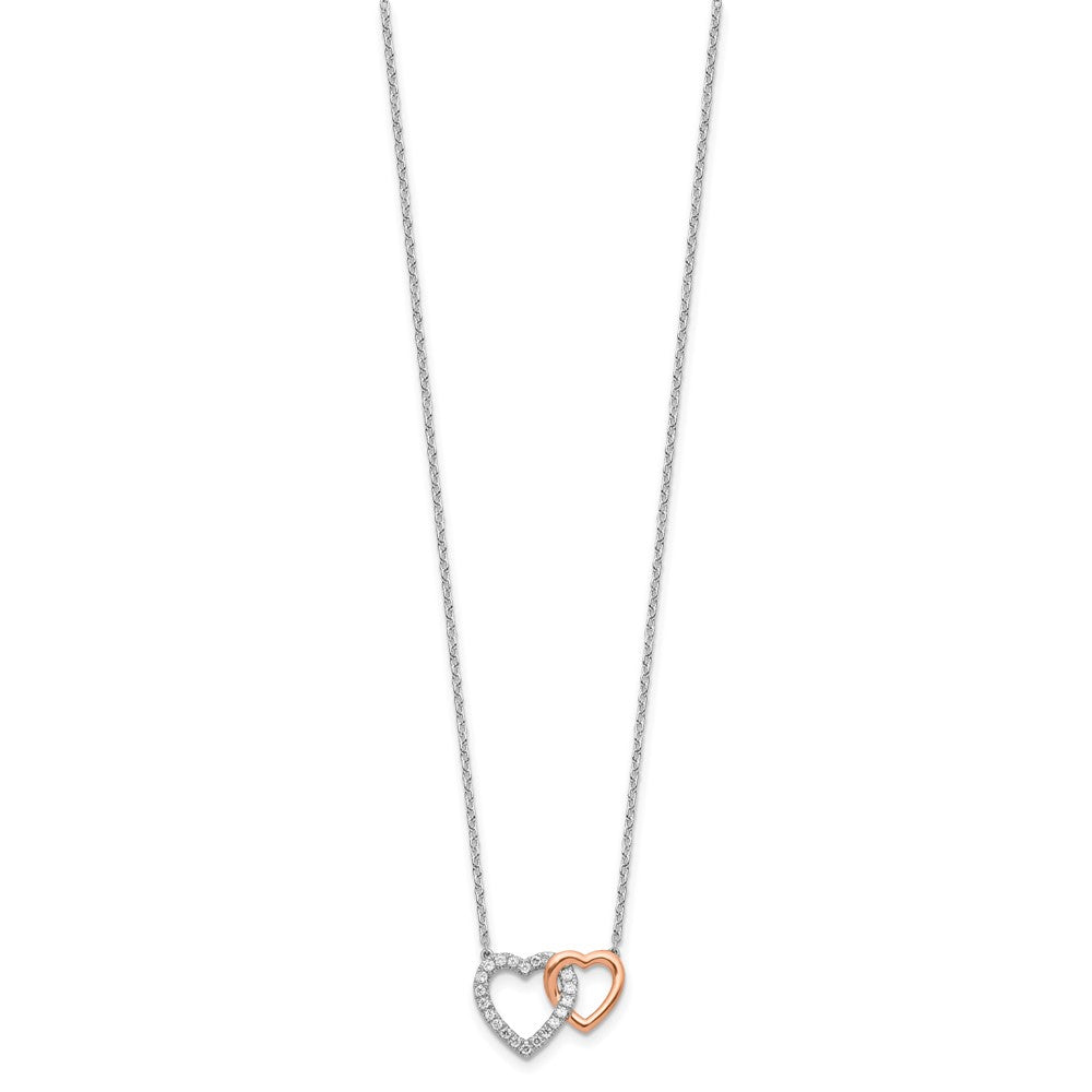 14K Two-Tone Lab Grown Diamond VS/SI FGH Hearts Necklace