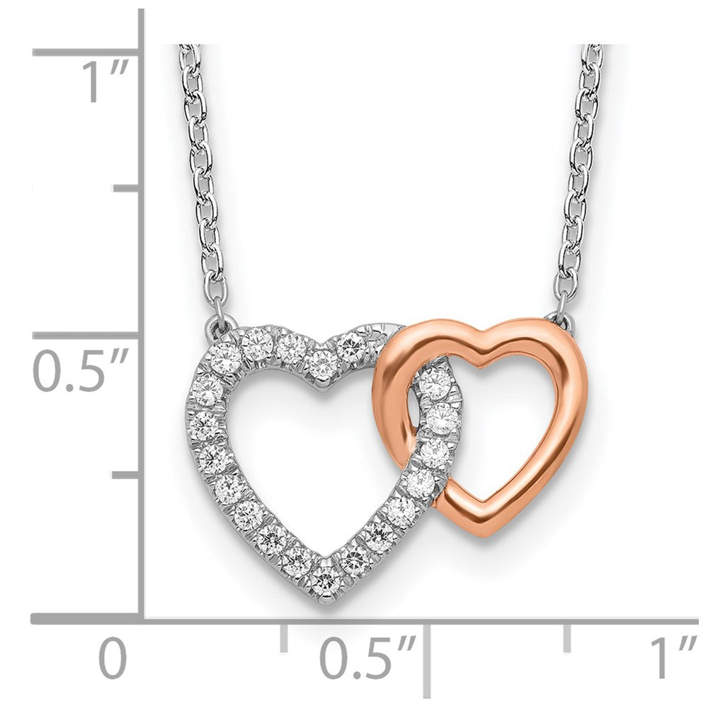 14K Two-Tone Lab Grown Diamond VS/SI FGH Hearts Necklace