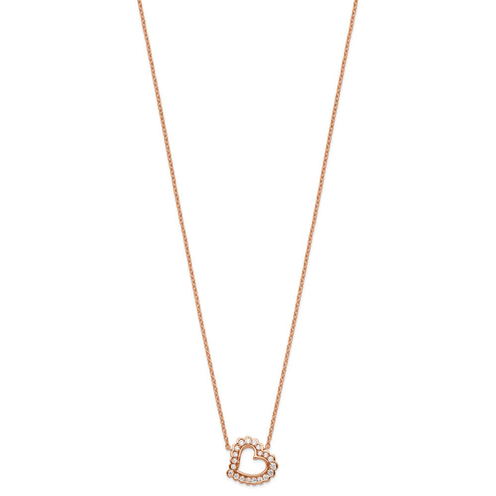 14K Rose Gold Lab Grown Diamond VS/SI FGH Heart Necklace