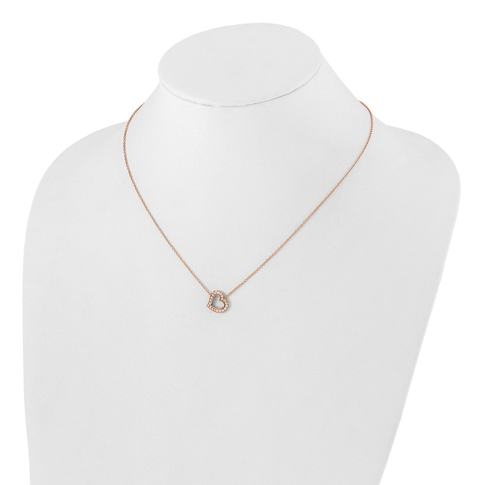 14K Rose Gold Lab Grown Diamond VS/SI FGH Heart Necklace