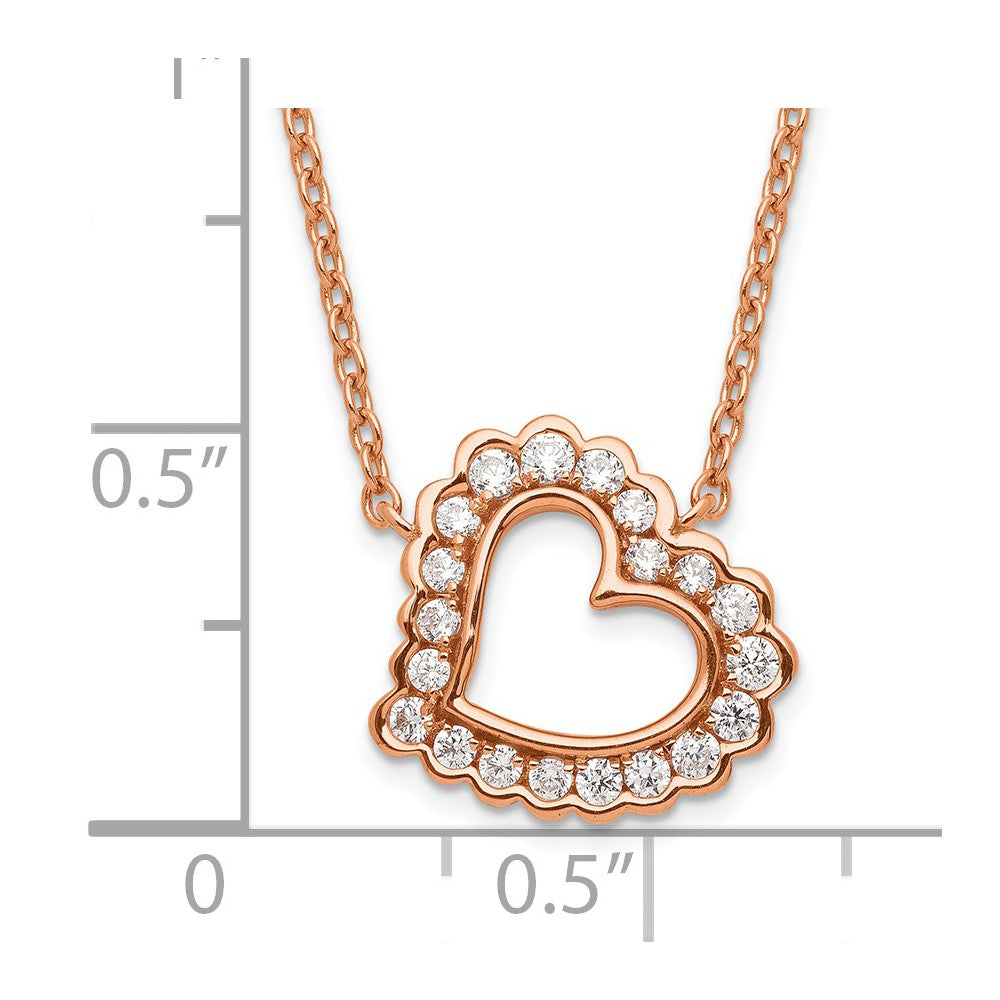 14K Rose Gold Lab Grown Diamond VS/SI FGH Heart Necklace