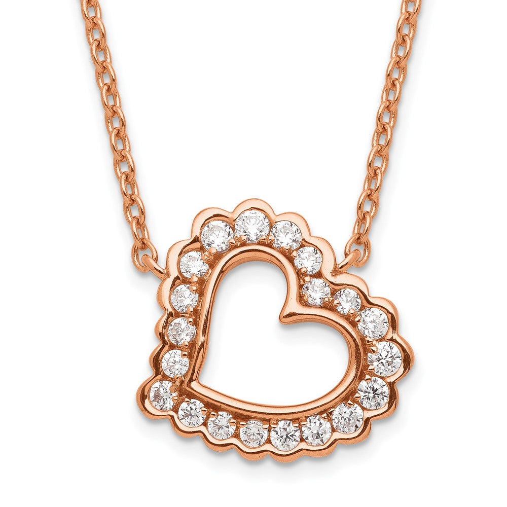 14K Rose Gold Lab Grown Diamond VS/SI FGH Heart Necklace