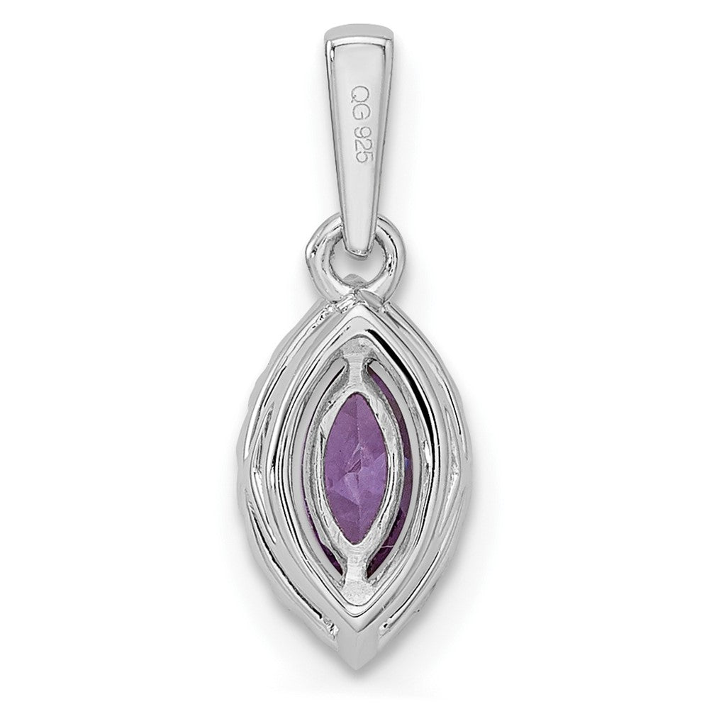 14K White Gold Lab Grown VS/SI FGH Dia and Amethyst Pendant