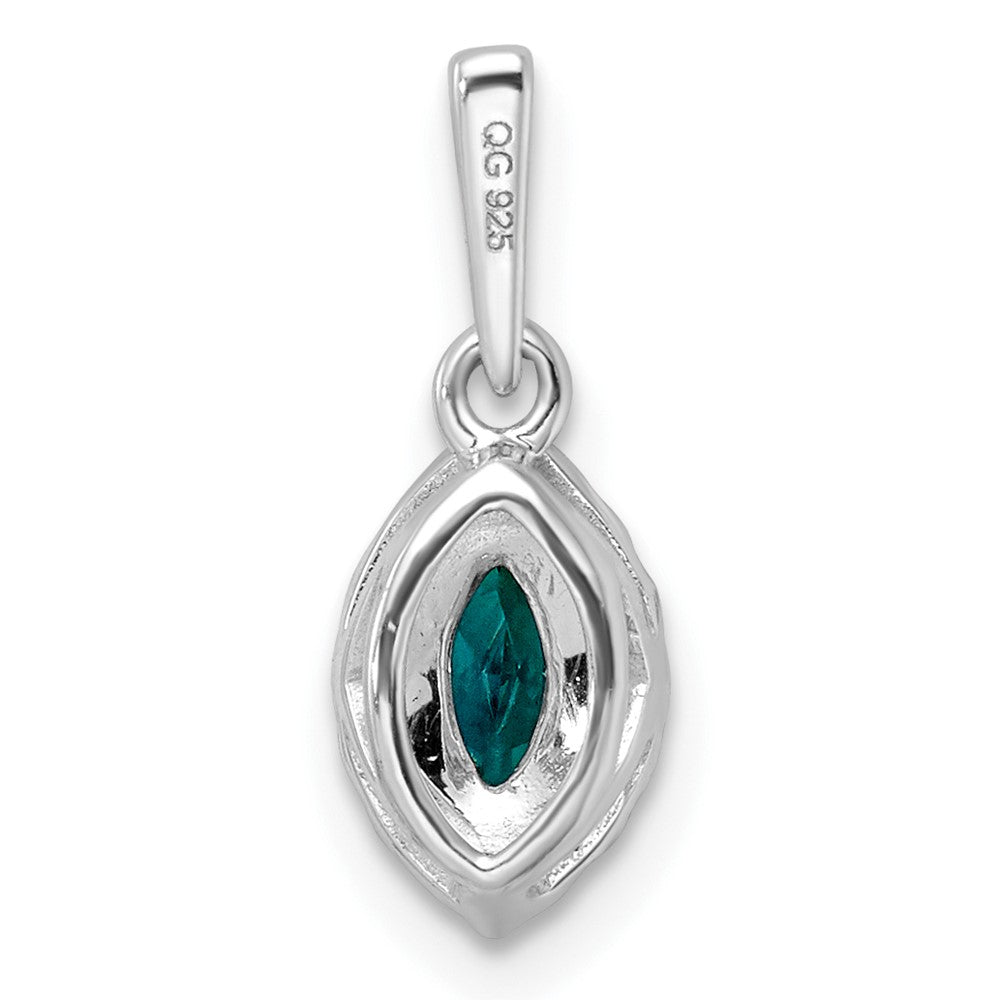 14K White Gold Lab Grown VS/SI FGH Dia and Created Alexandrite Pendant