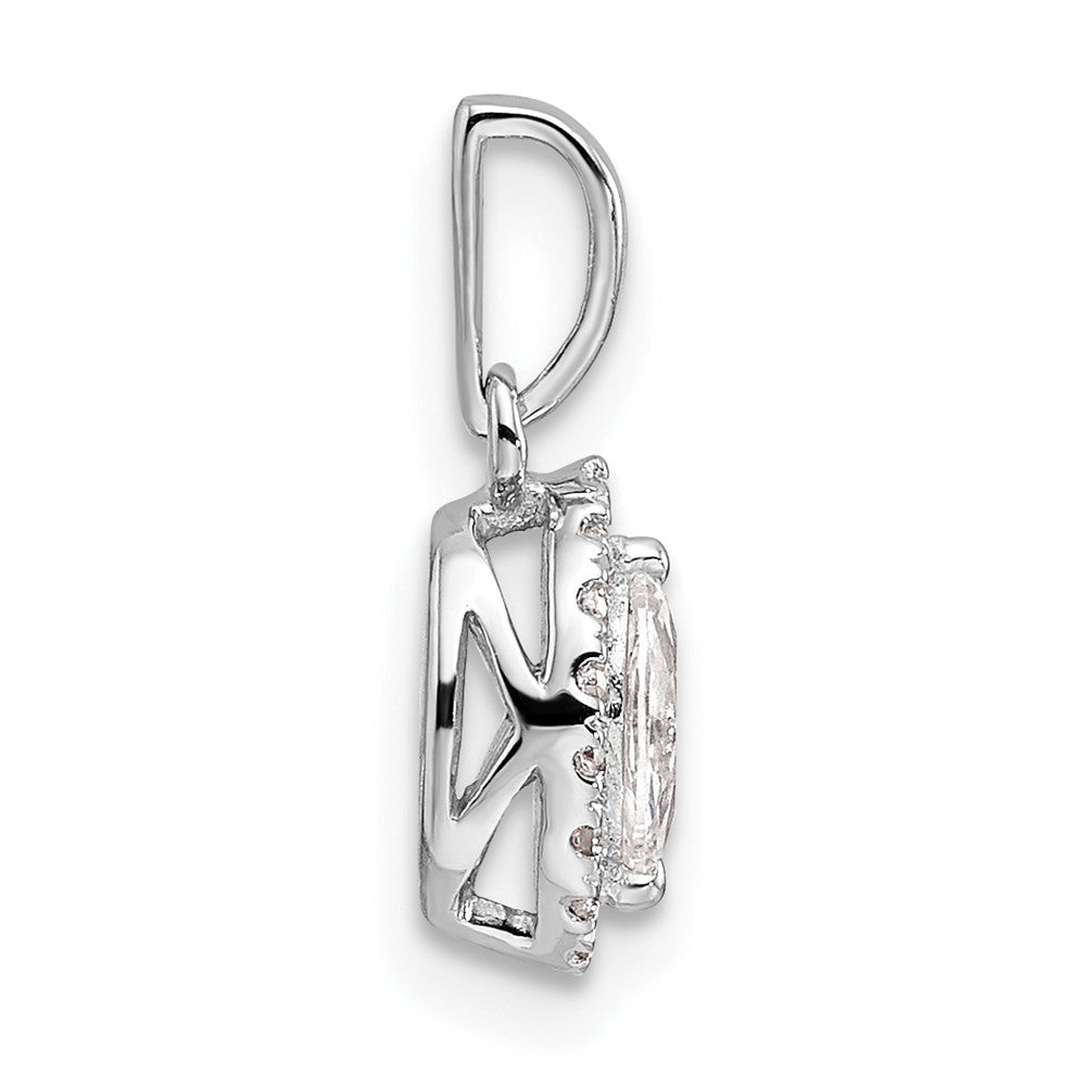 14K White Gold Lab Grown VS/SI FGH Dia and White Sapphire Pendant