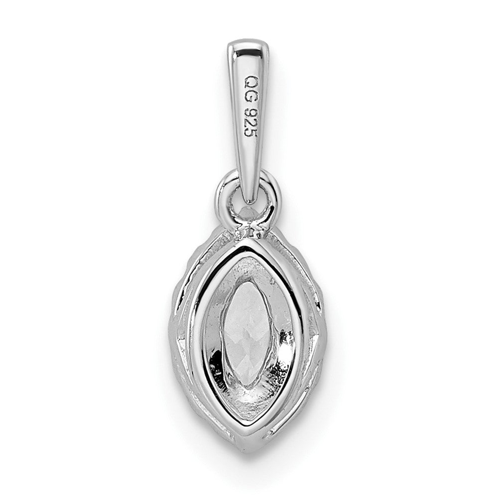 14K White Gold Lab Grown VS/SI FGH Dia and White Sapphire Pendant