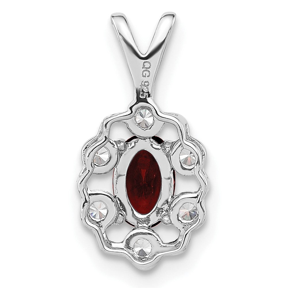 14K White Gold Lab Grown VS/SI FGH Dia and Lab Created Ruby Pendant