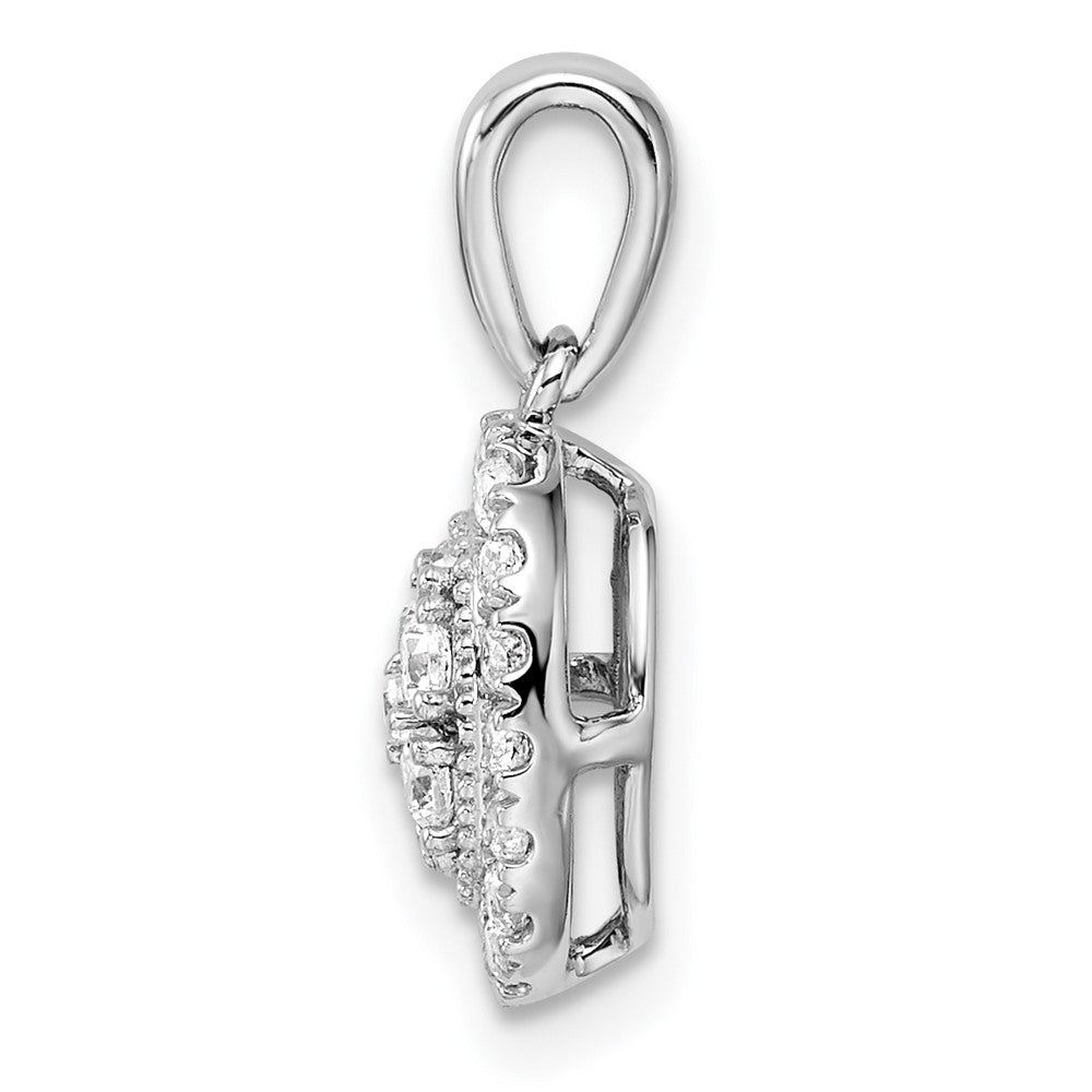 14K White Gold Lab Grown VS/SI FGH Dia Oval Halo Pendant