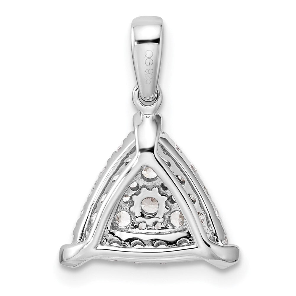 14K White Gold Lab Grown VS/SI FGH Dia Triangle Cluster Pendant