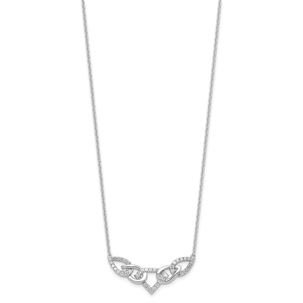 14K White Gold Lab Grown VS/SI FGH Dia Linked Teardrop Necklace