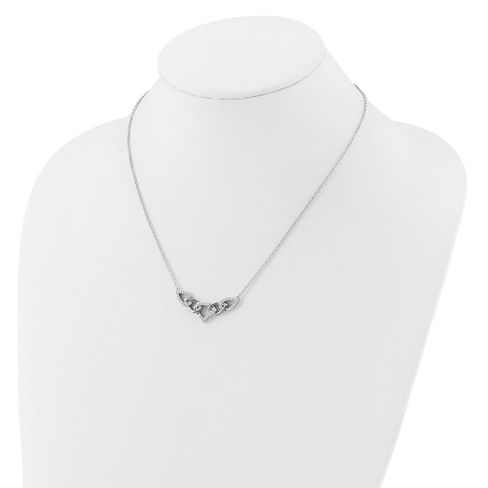 14K White Gold Lab Grown VS/SI FGH Dia Linked Teardrop Necklace