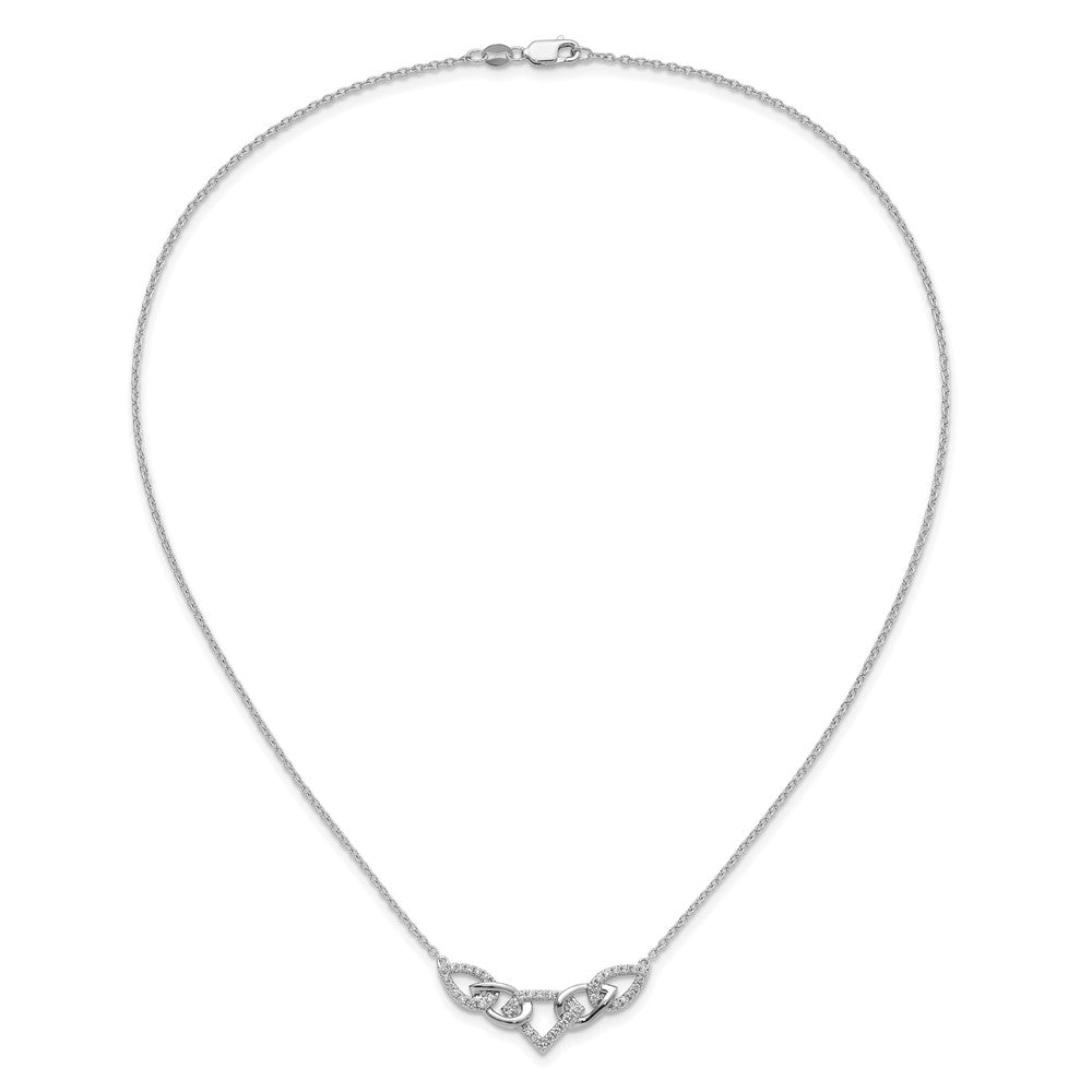 14K White Gold Lab Grown VS/SI FGH Dia Linked Teardrop Necklace