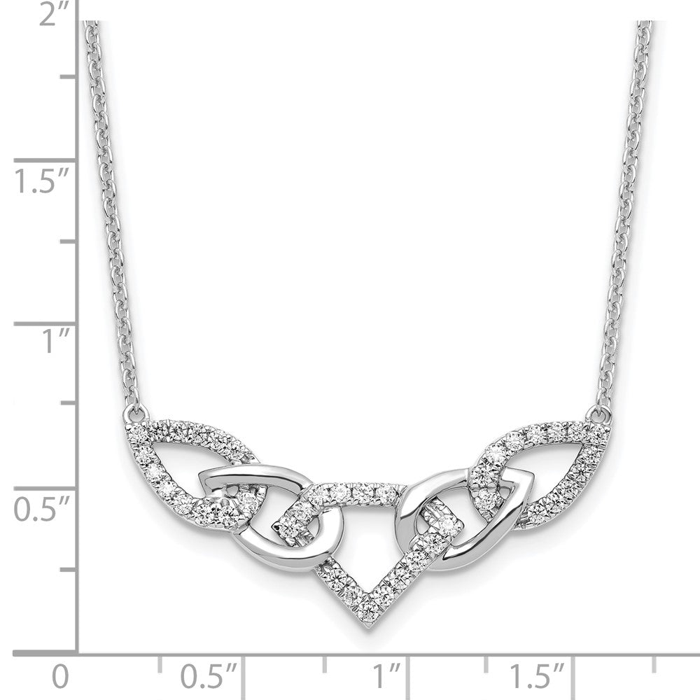 14K White Gold Lab Grown VS/SI FGH Dia Linked Teardrop Necklace