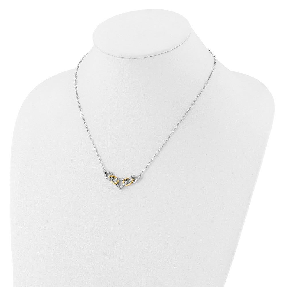 14K Two-Tone Lab Grown VS/SI FGH Dia Linked Teardrop Necklace