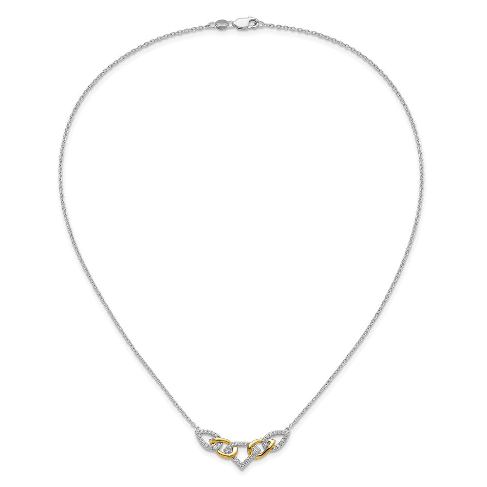 14K Two-Tone Lab Grown VS/SI FGH Dia Linked Teardrop Necklace