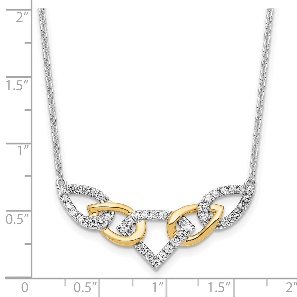 14K Two-Tone Lab Grown VS/SI FGH Dia Linked Teardrop Necklace