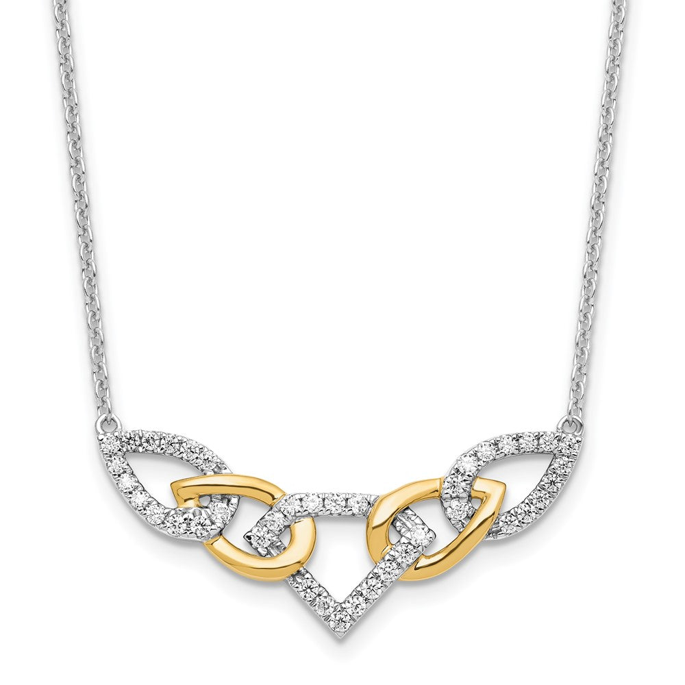 14K Two-Tone Lab Grown VS/SI FGH Dia Linked Teardrop Necklace