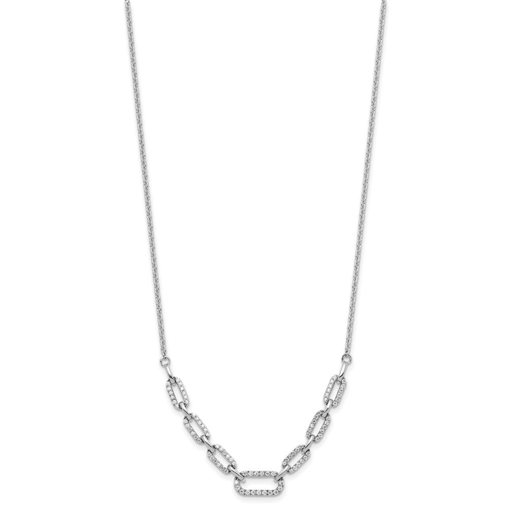 14K White Gold Lab Grown VS/SI FGH Dia Fancy Link Necklace