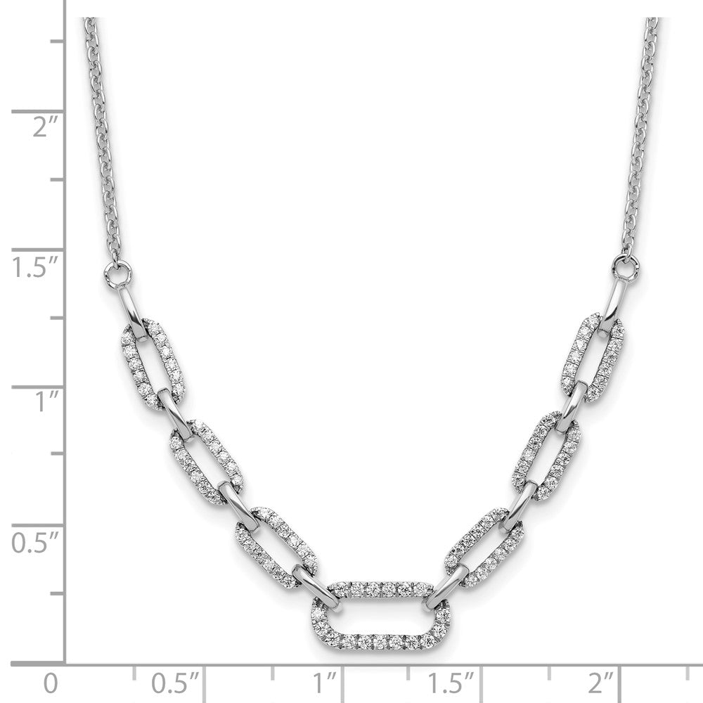 14K White Gold Lab Grown VS/SI FGH Dia Fancy Link Necklace