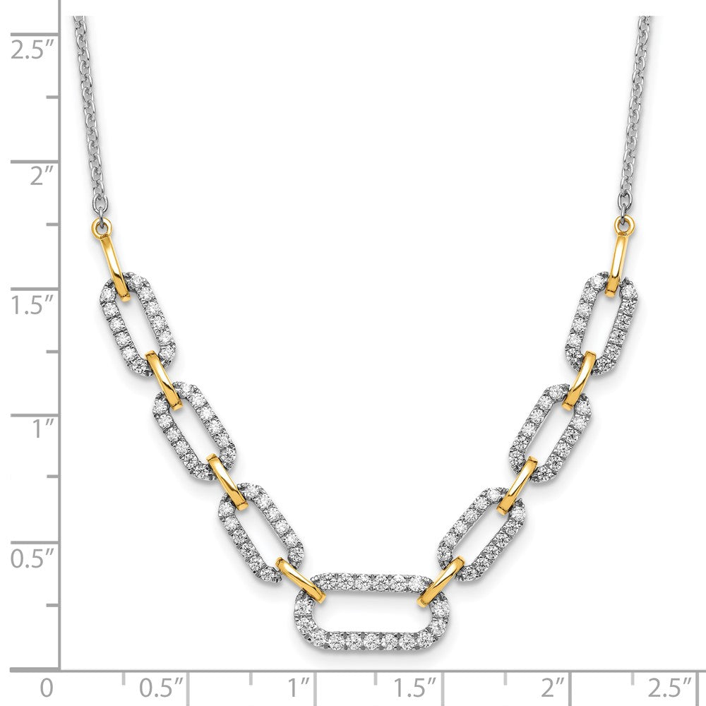 14K Two-Tone Lab Grown VS/SI FGH Dia Fancy Link Necklace