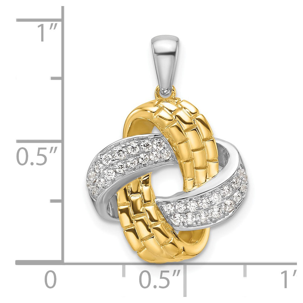 14K Two-Tone Lab Grown VS/SI FGH Dia Love Knot Pendant