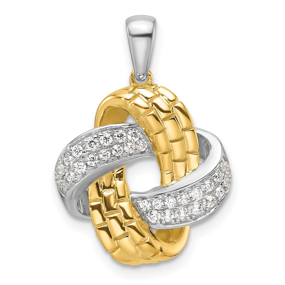 14K Two-Tone Lab Grown VS/SI FGH Dia Love Knot Pendant