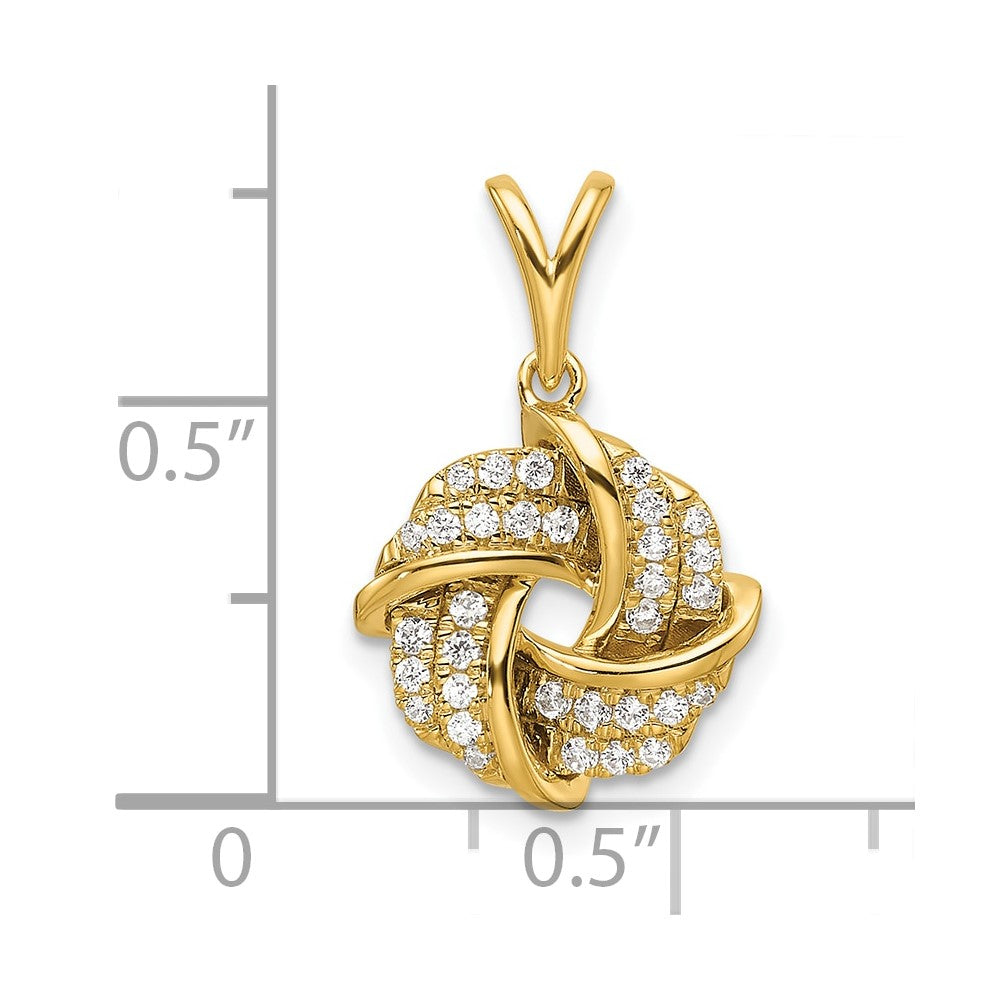 14K Lab Grown VS/SI FGH Dia Love Knot Pendant